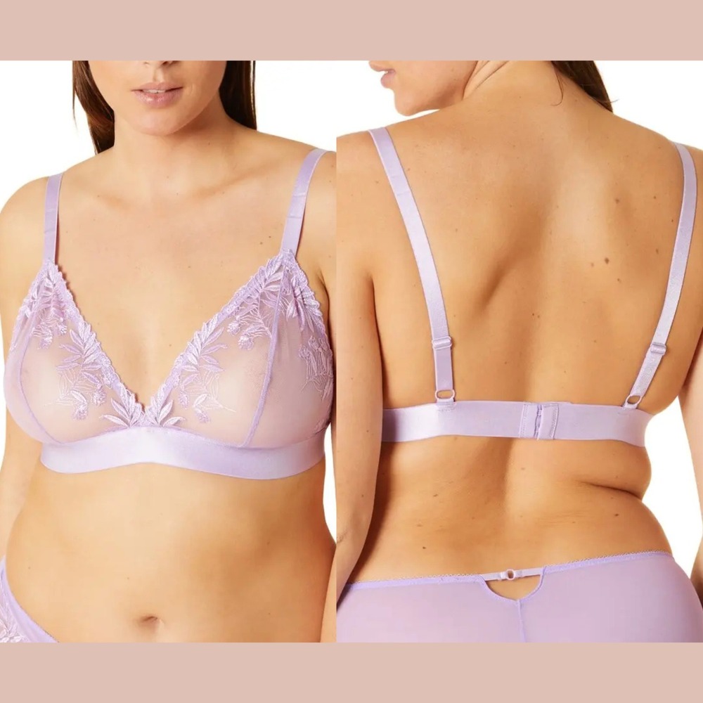 NEW $49 ETAM [ 32C US ]‎ Senteur Lace Bralette in Purple #U1643